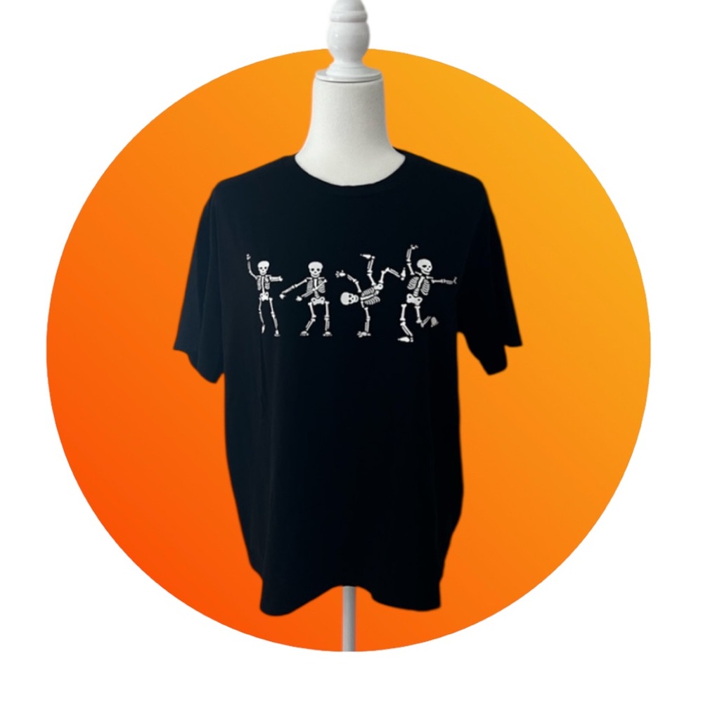 3/$20 Black T-Shirt with Dancing Skeletons